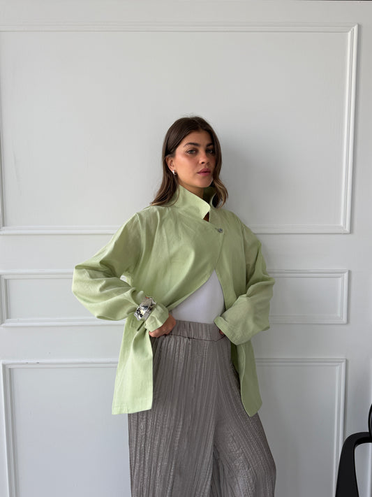 Linen blazer-Mint