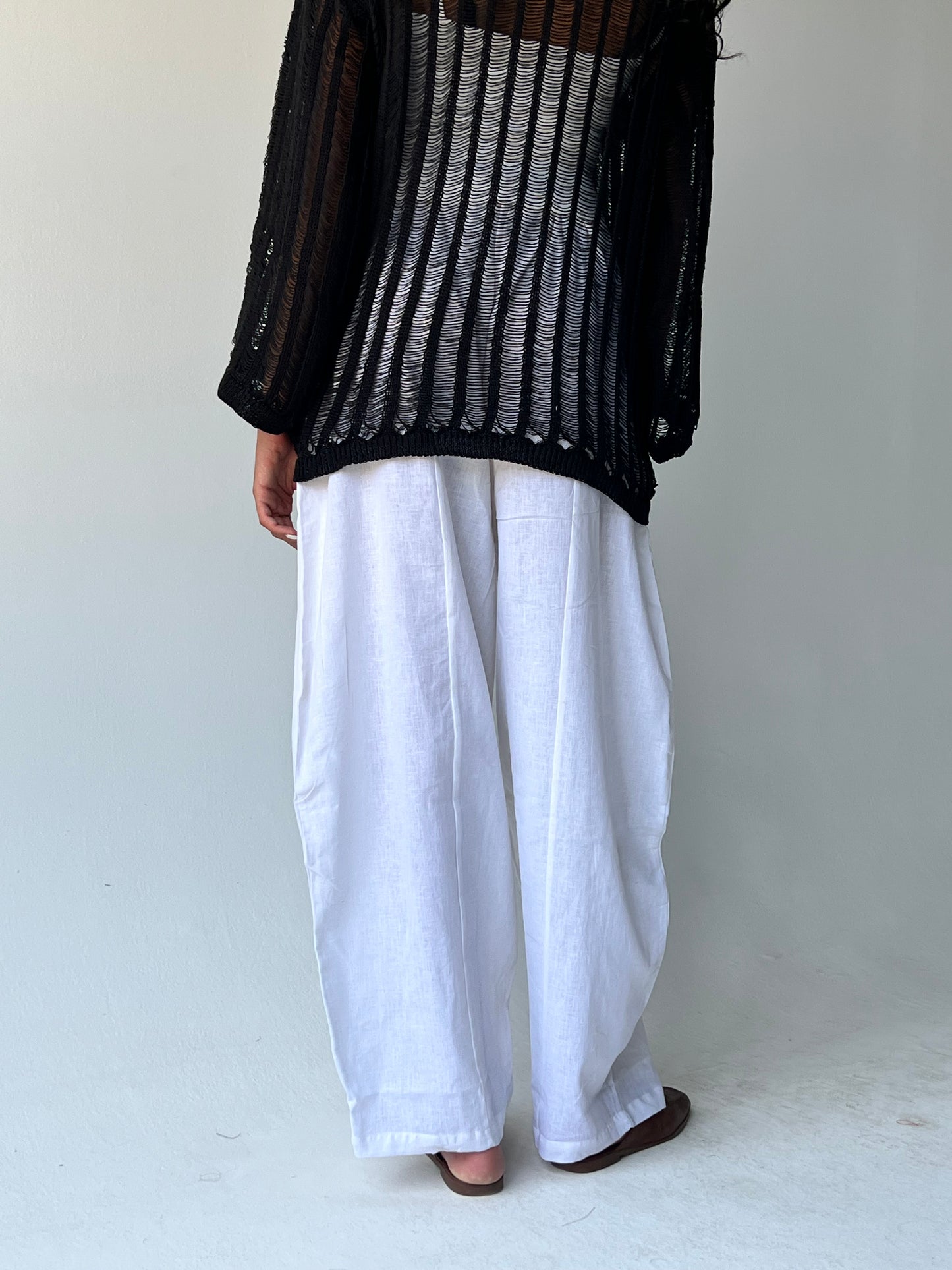 Ballon linen pants-White