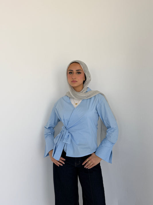 Wrap shirt-babyblue