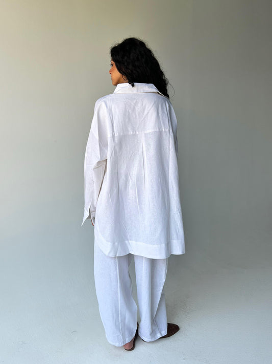 Oversized linen shirt-White