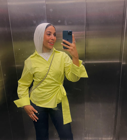 Wrap shirt-butter yellow