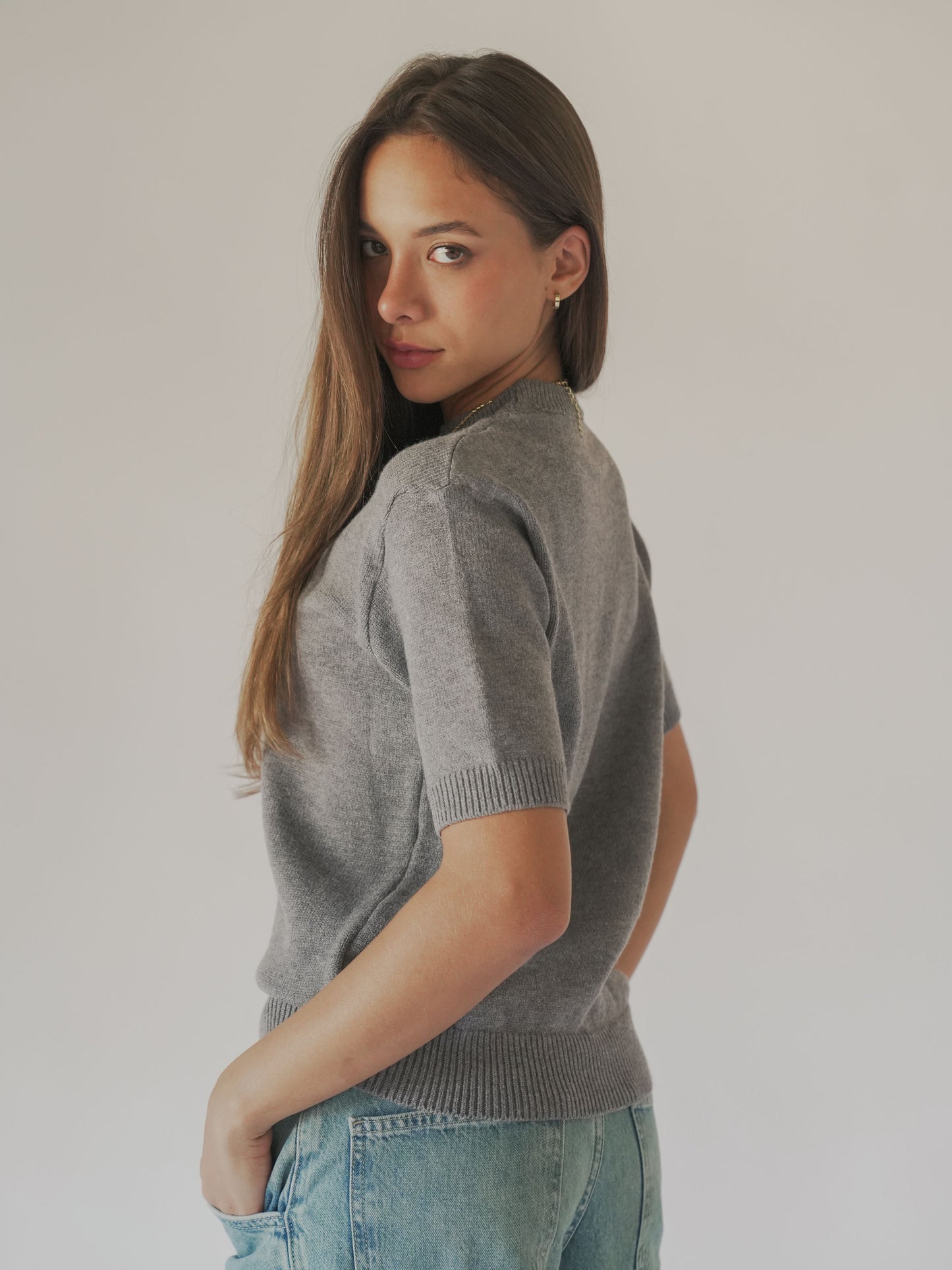 Knitted top- Gray