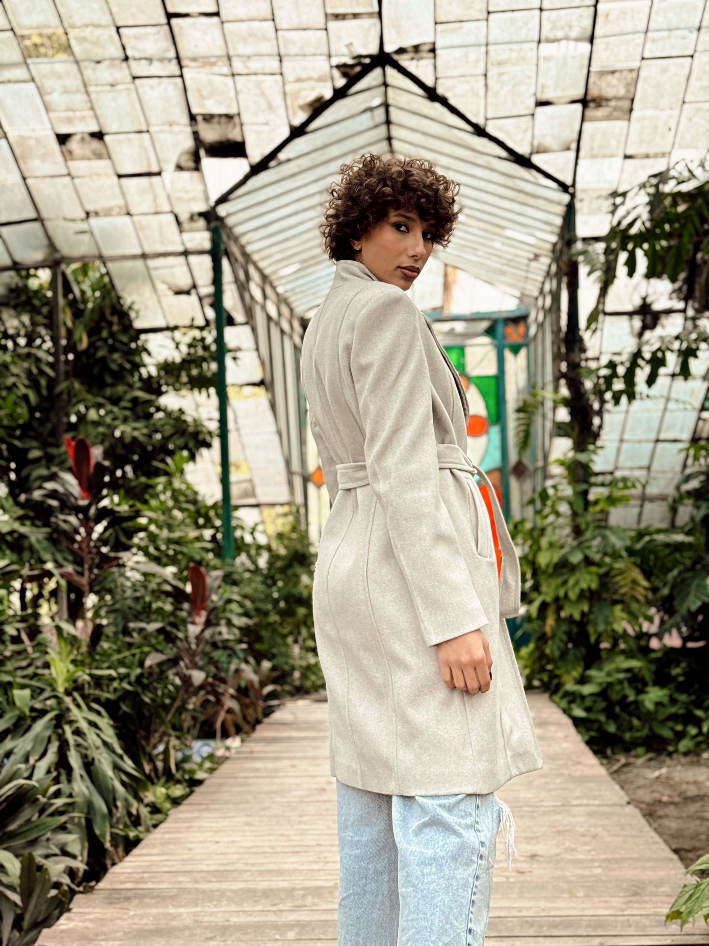 Short coat-light gray