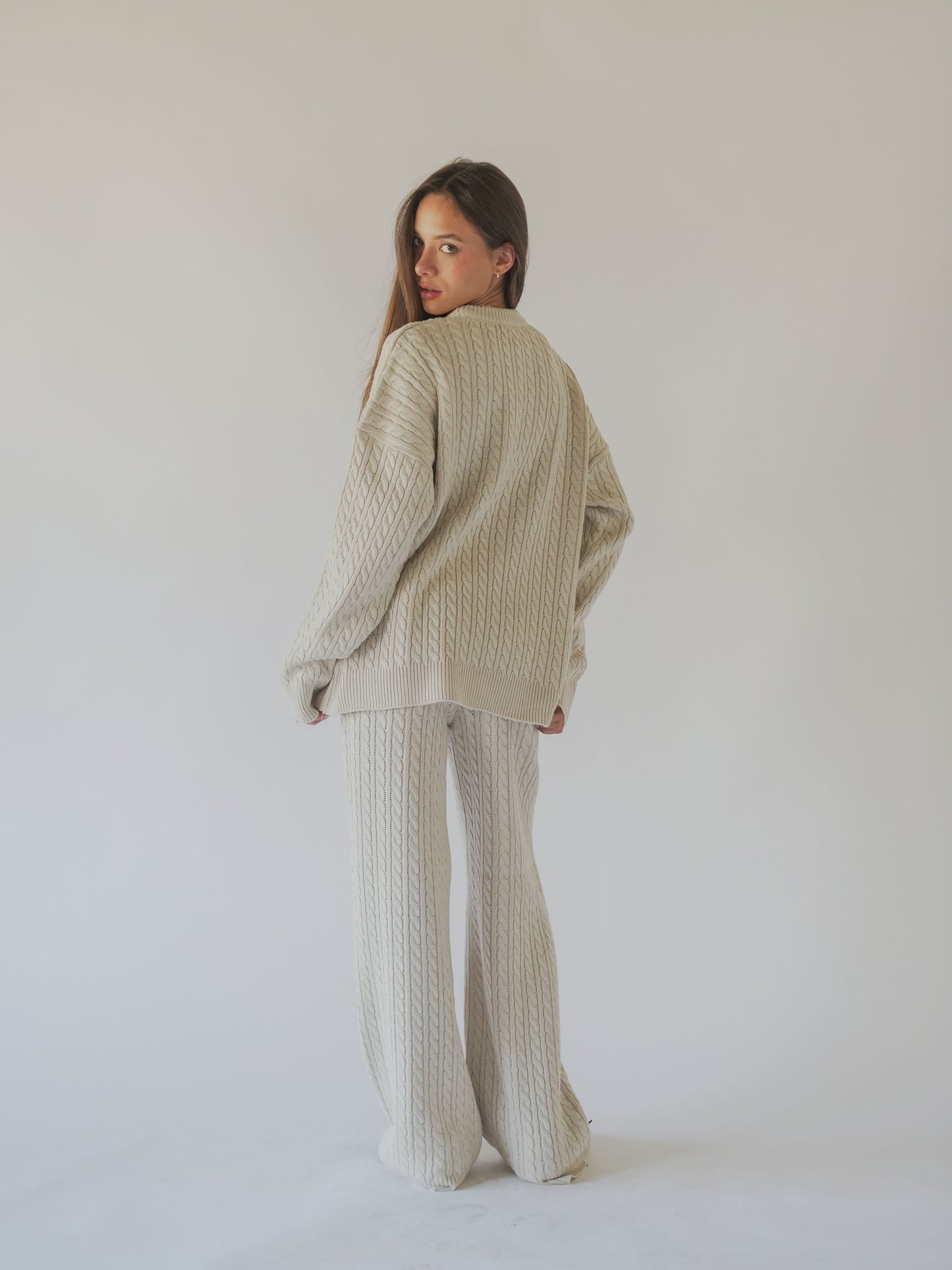 Knitted Braided Set-beige