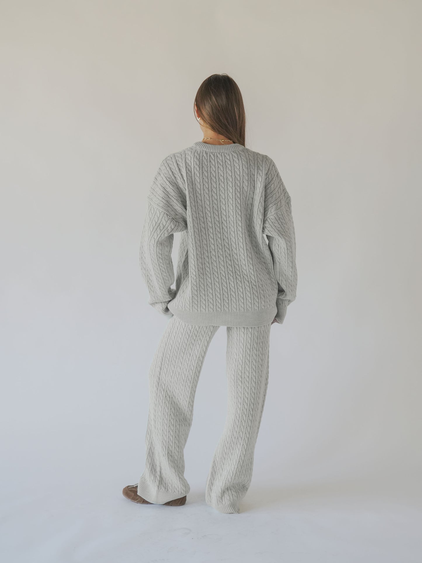 Knitted Braided Set- light gray