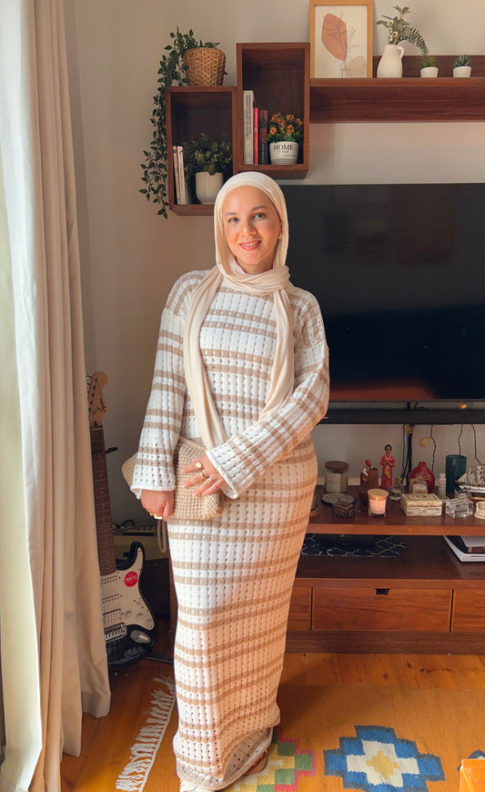 knit Dress-Beige