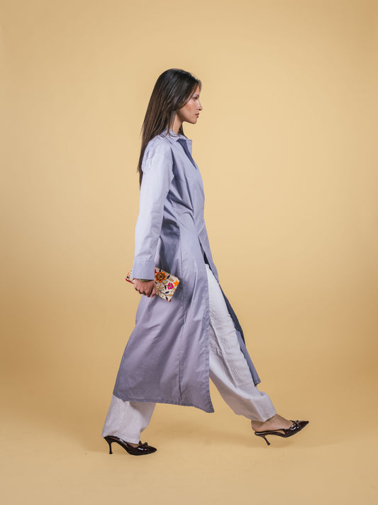 Poplin Gardigan-gray