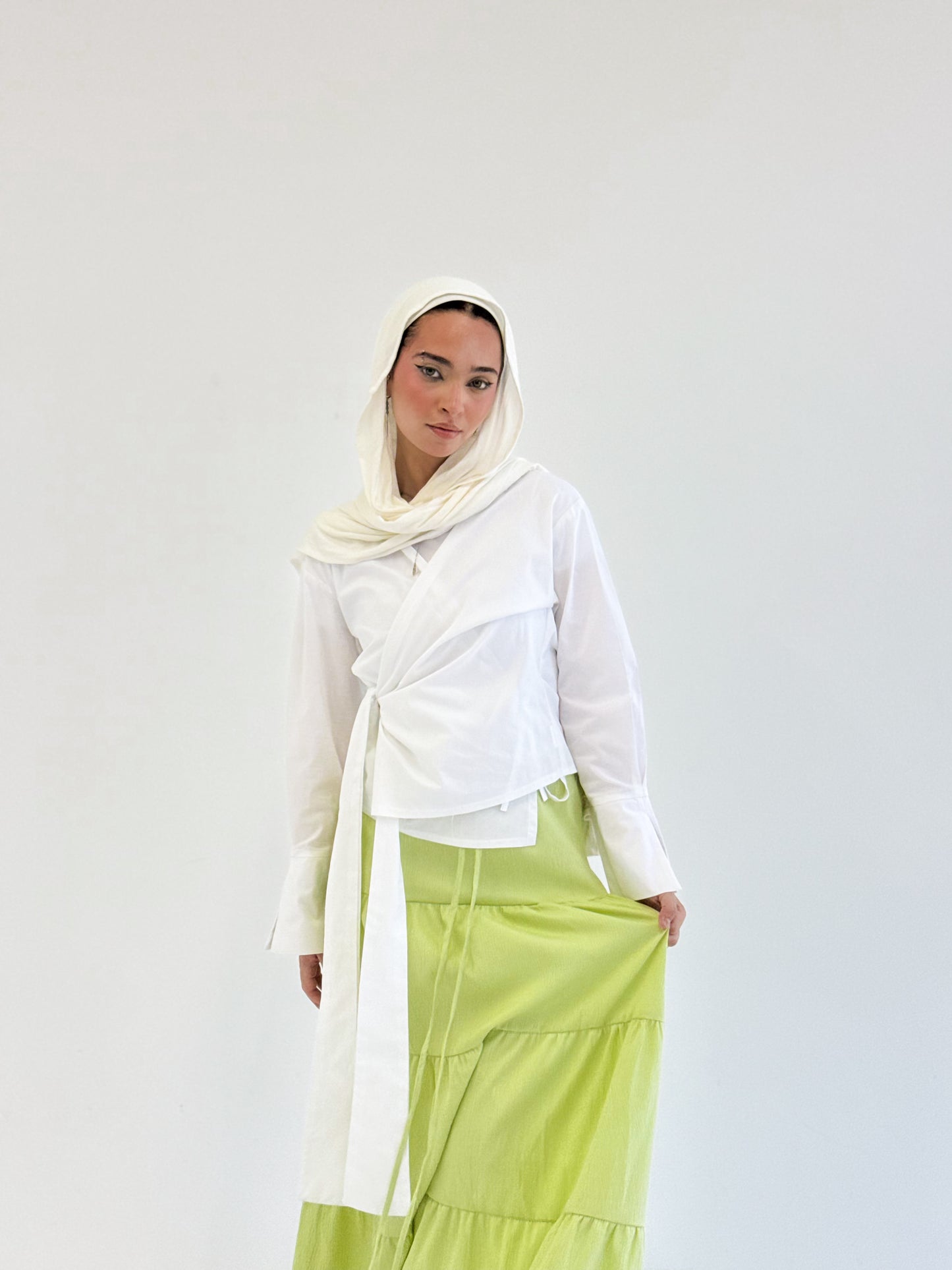 Wrap shirt-white