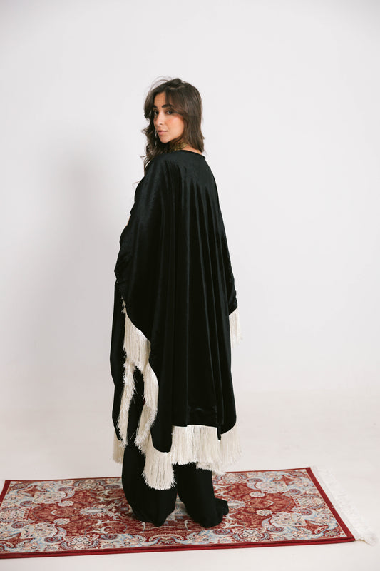 Double face Ramdan shal-black*burgundy