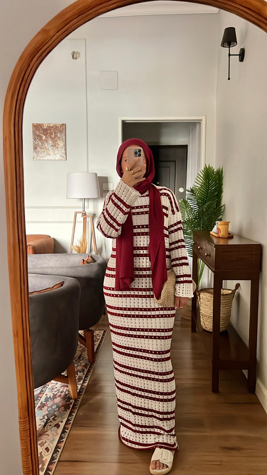 Knit Dress-burgundy