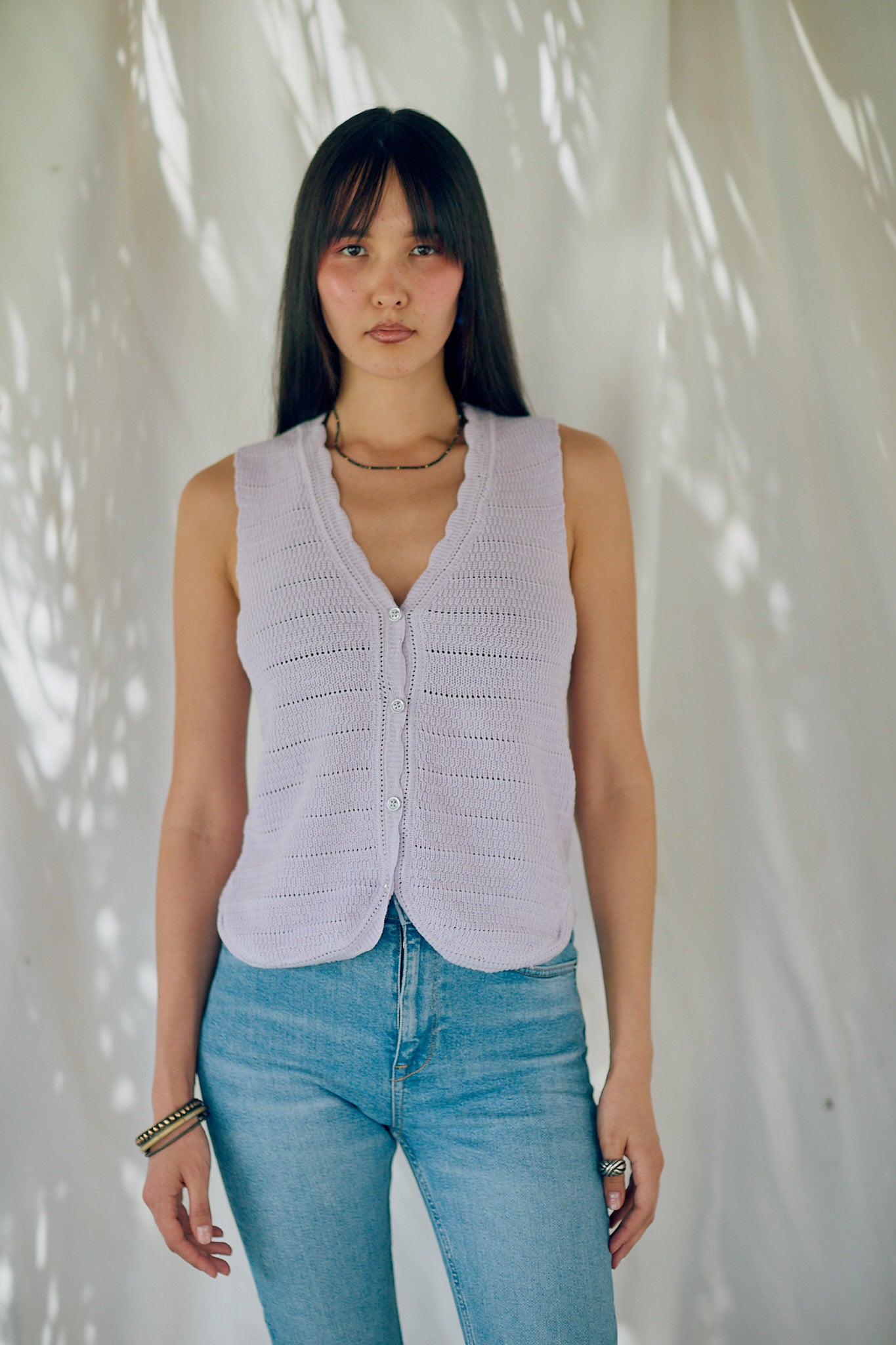 Knitted gilet - Purple