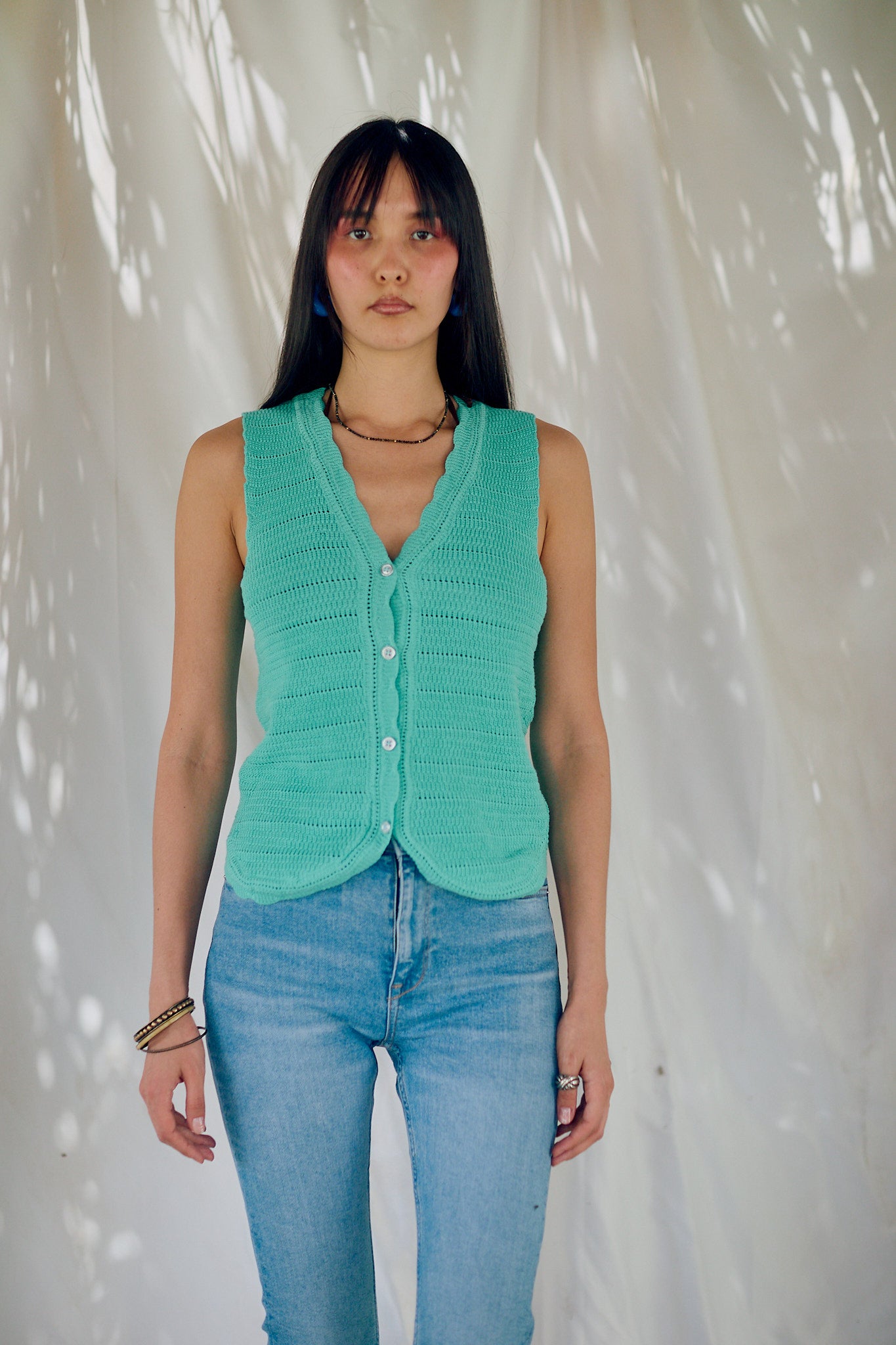 Knitted gilet - Turquoise