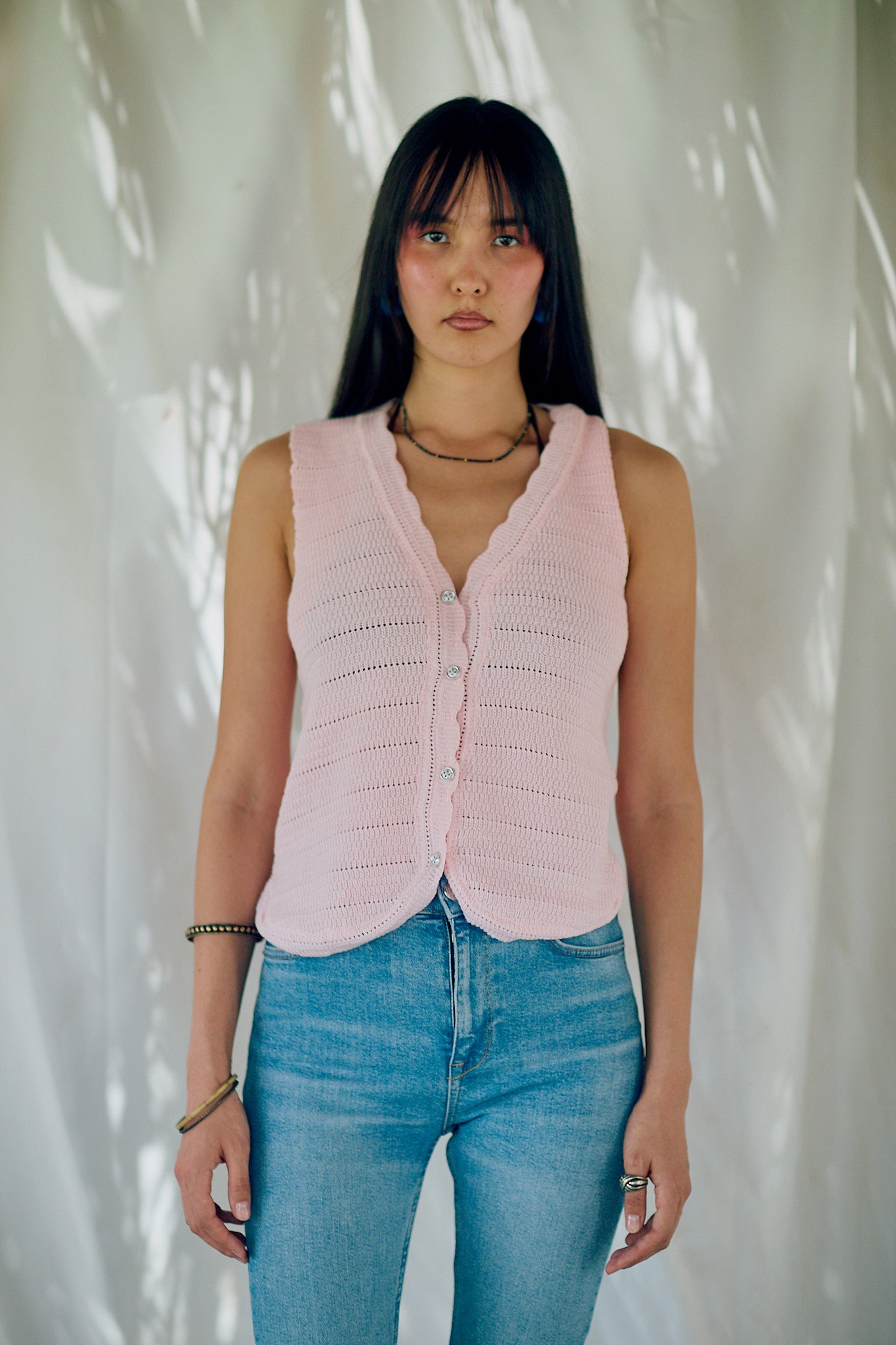 Knitted gilet - blush pink