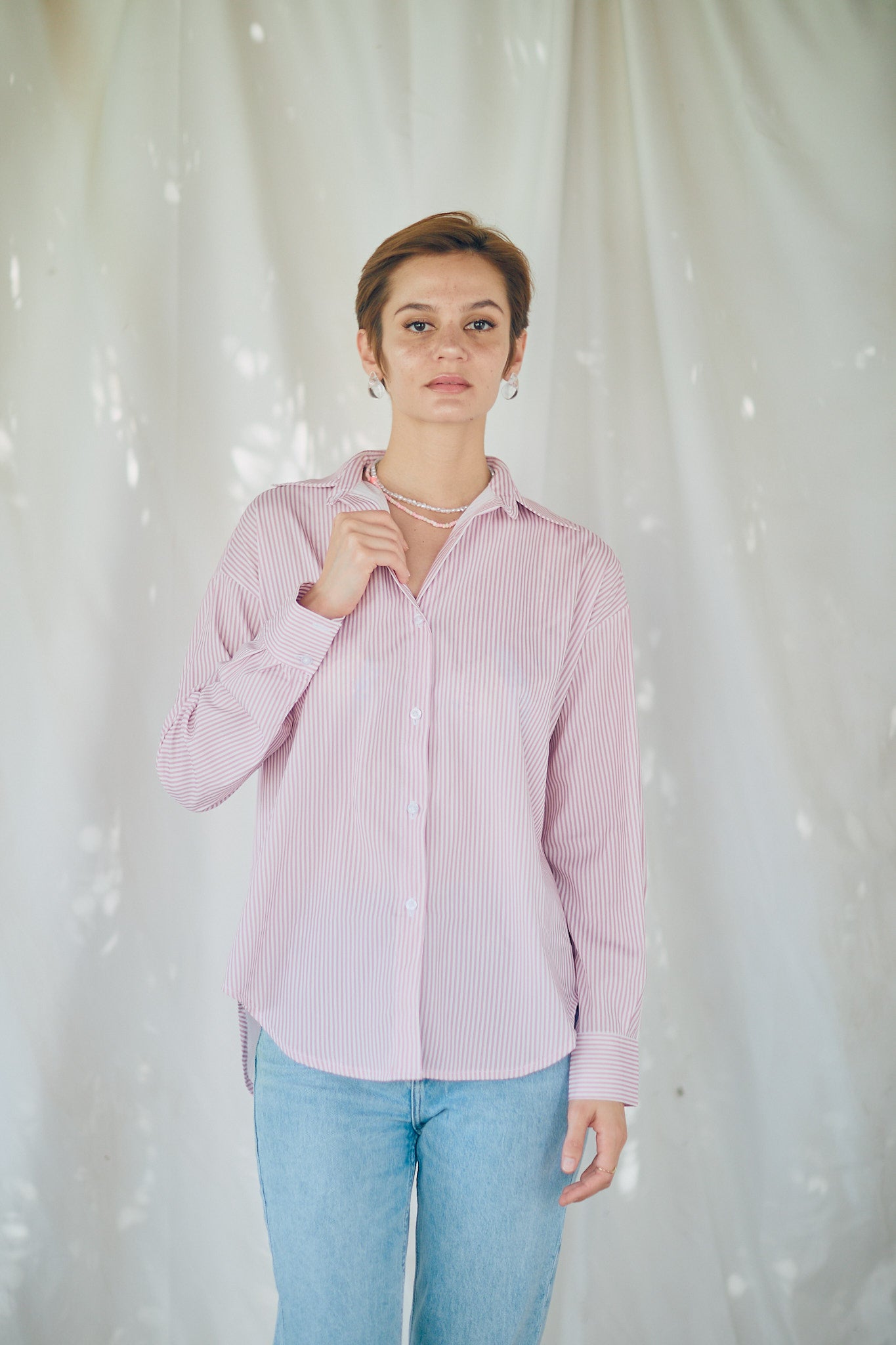 Stripe shirt-pink