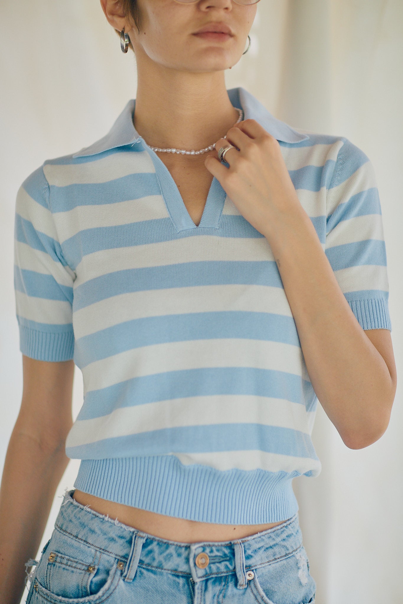 Striped Knit Polo