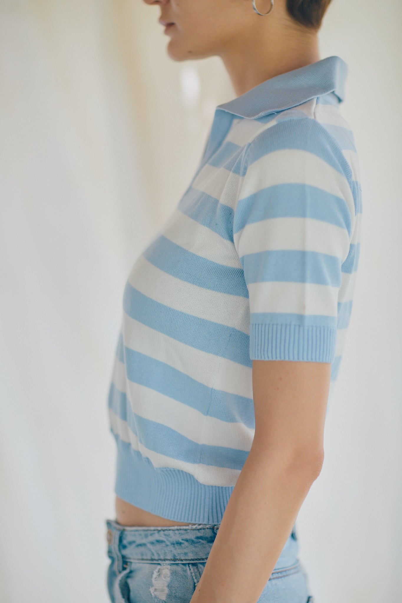 Striped Knit Polo