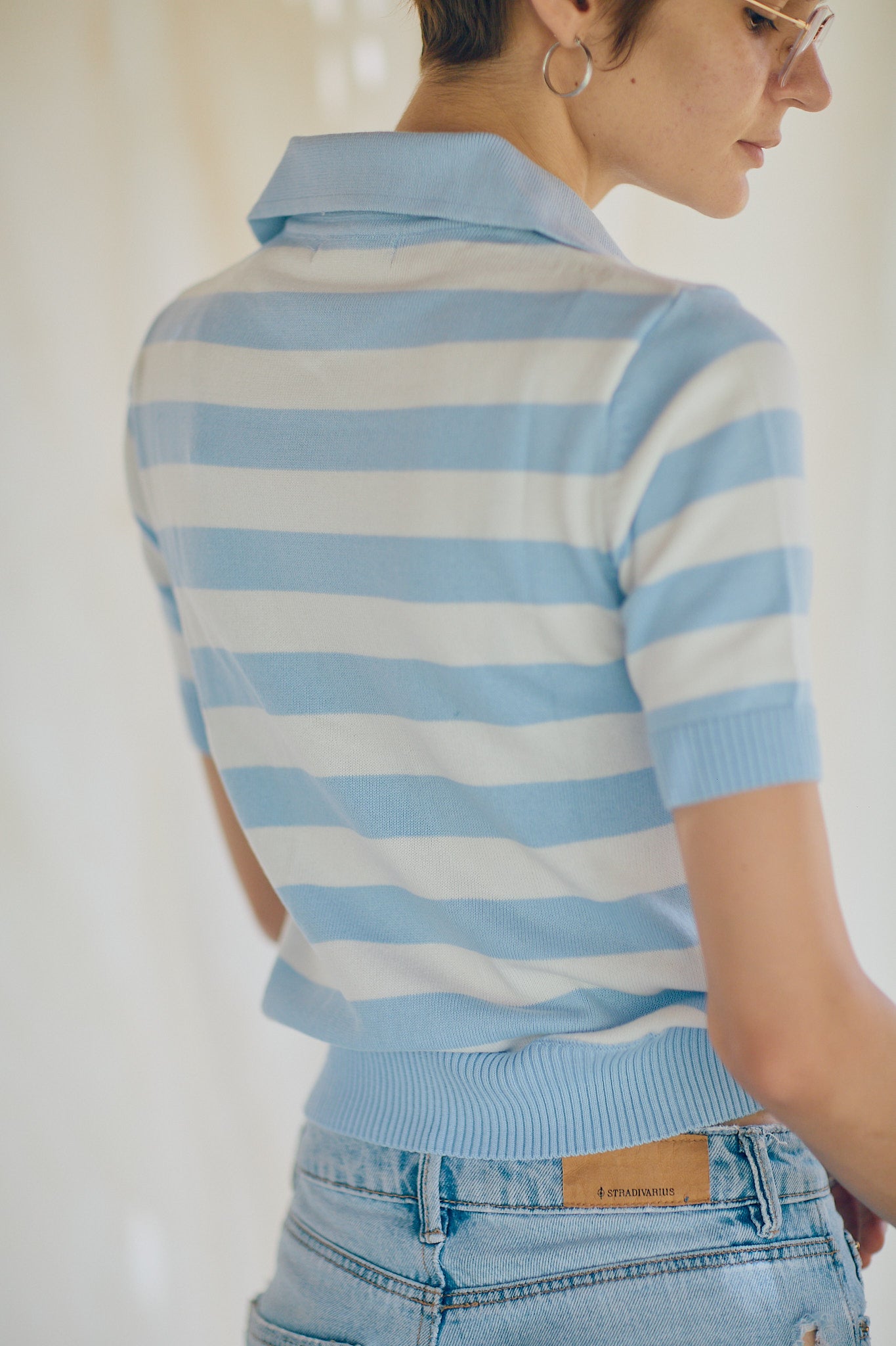 Striped Knit Polo