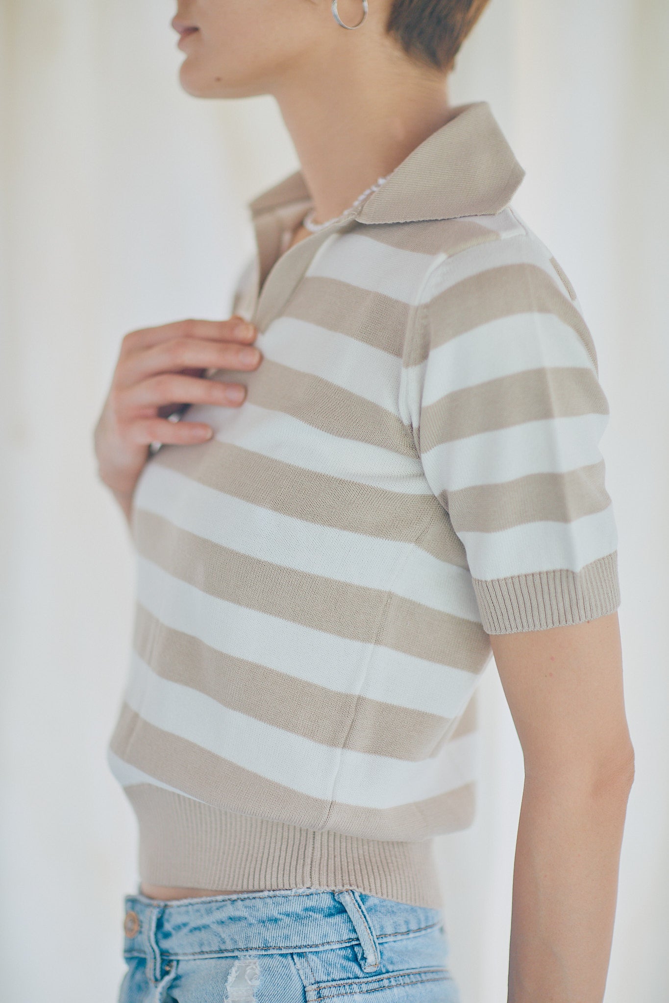 Striped Knit Polo