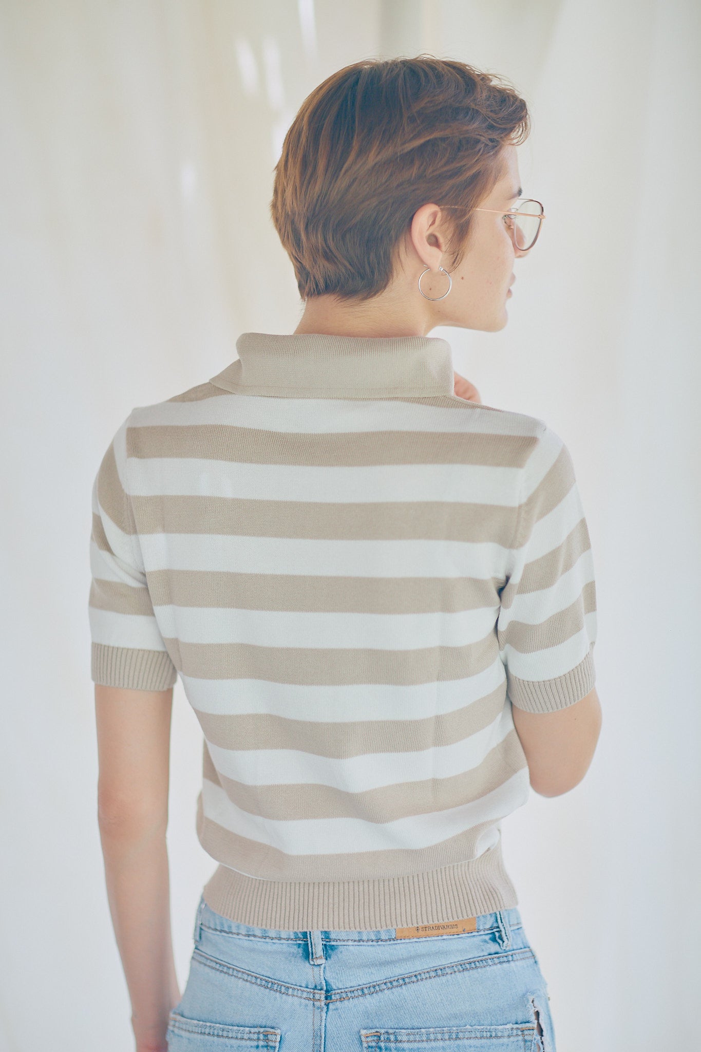 Striped Knit Polo