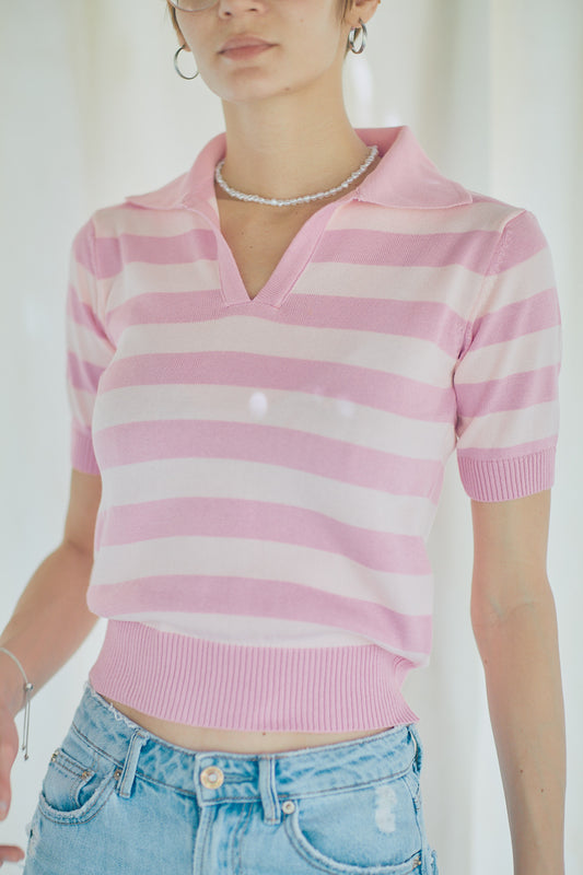 Striped Knit Polo