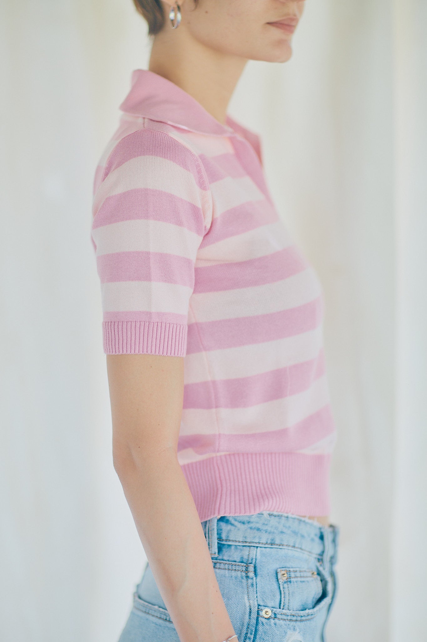 Striped Knit Polo