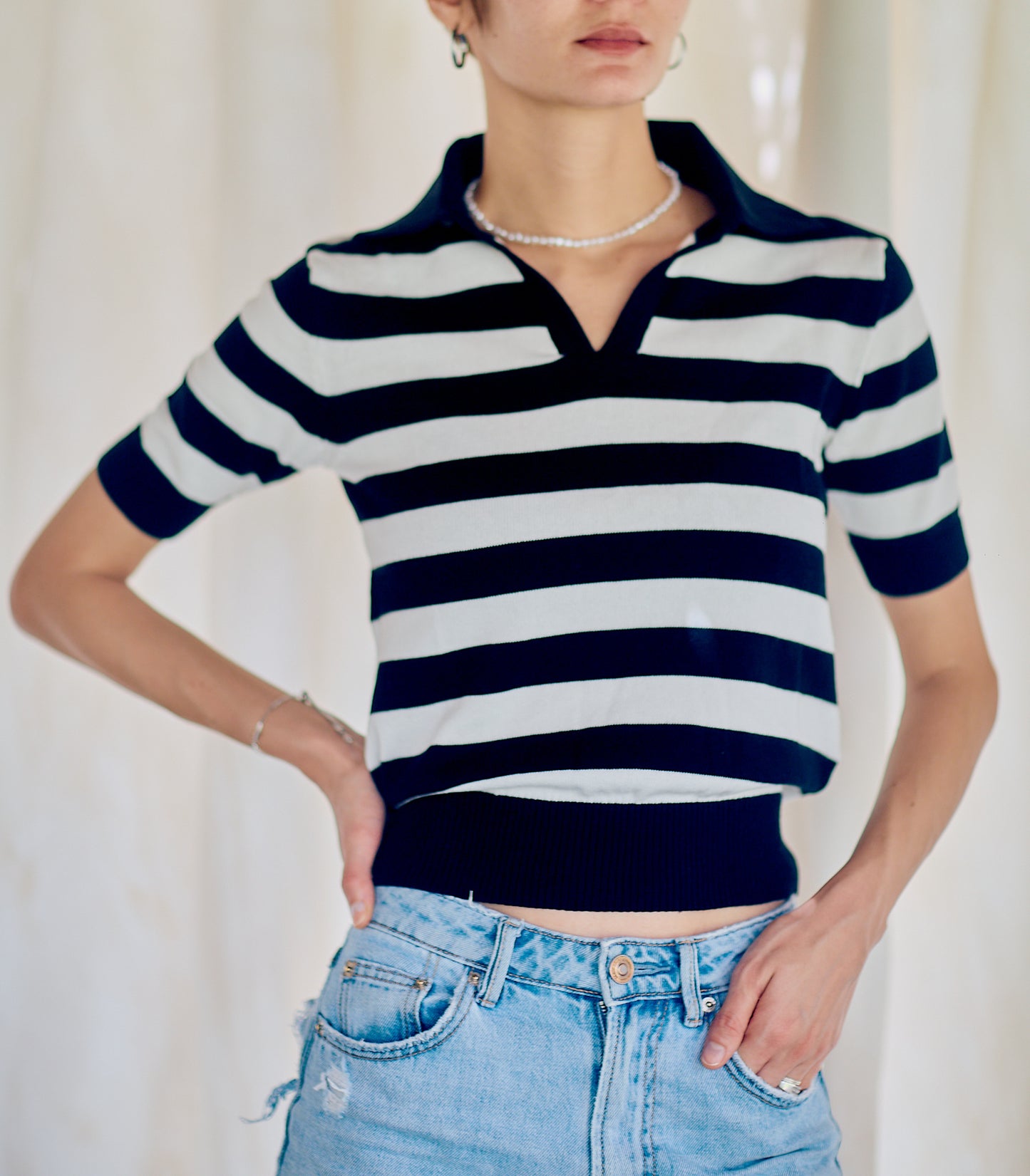 Striped Knit Polo