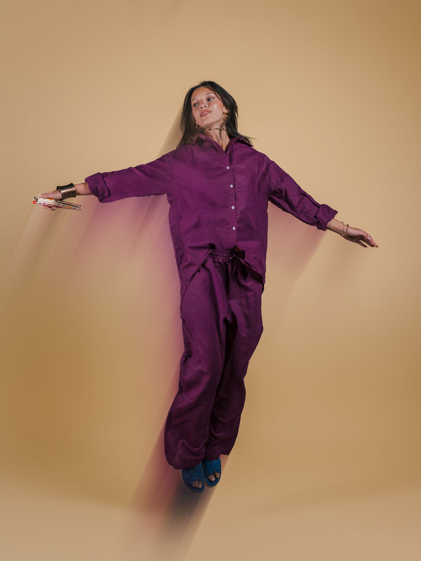 Pure linen shirt-purple
