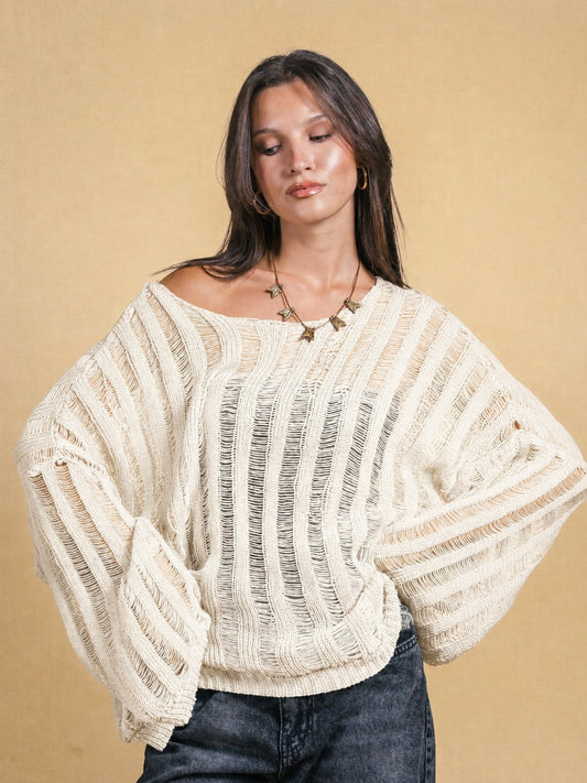 Knitted top-Off white
