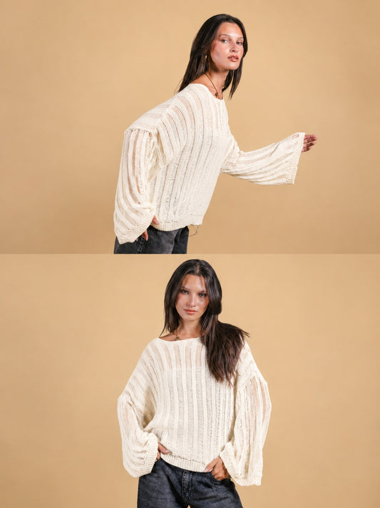 Knitted top-Off white