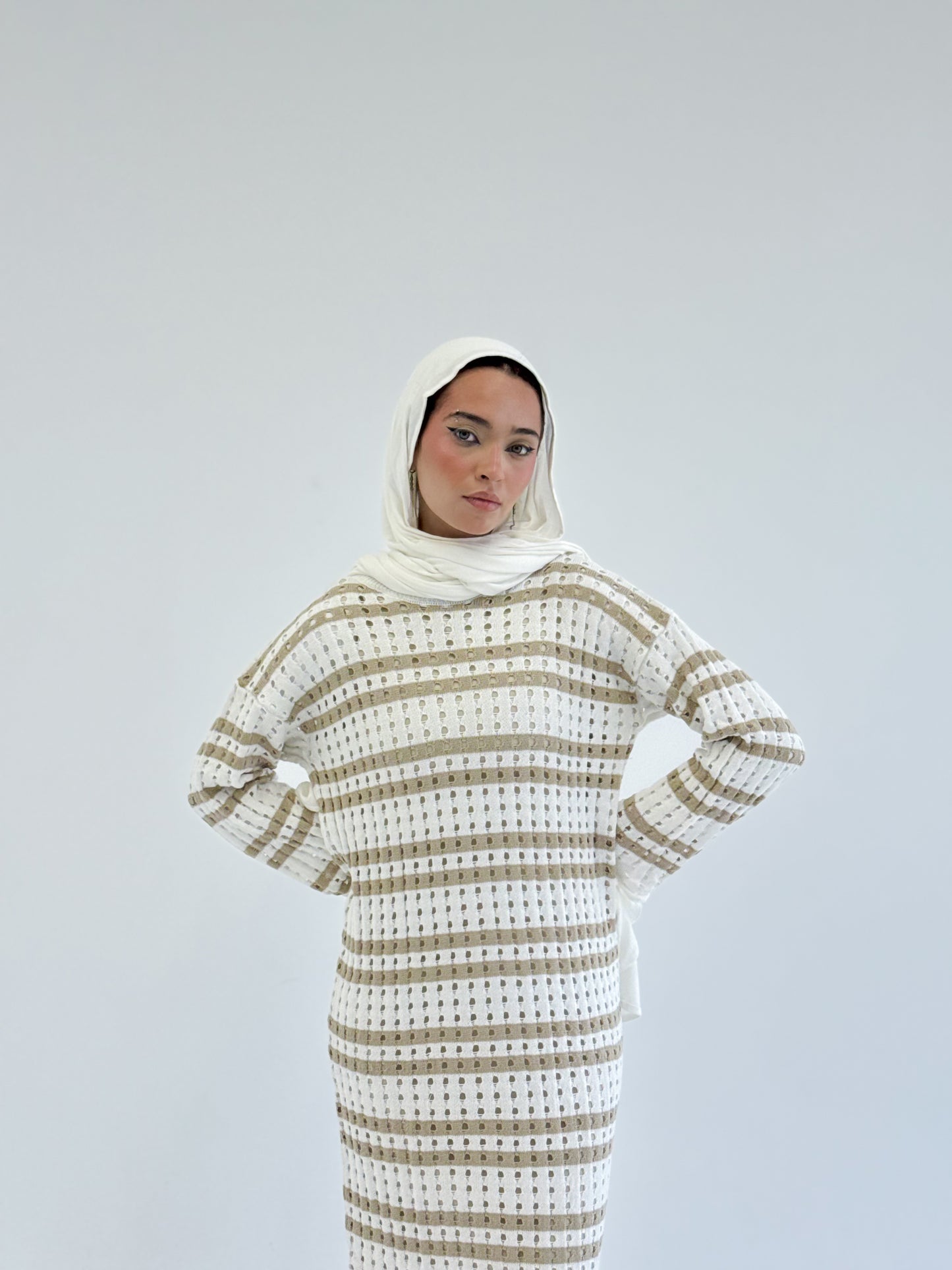 knitted Dress-Beige