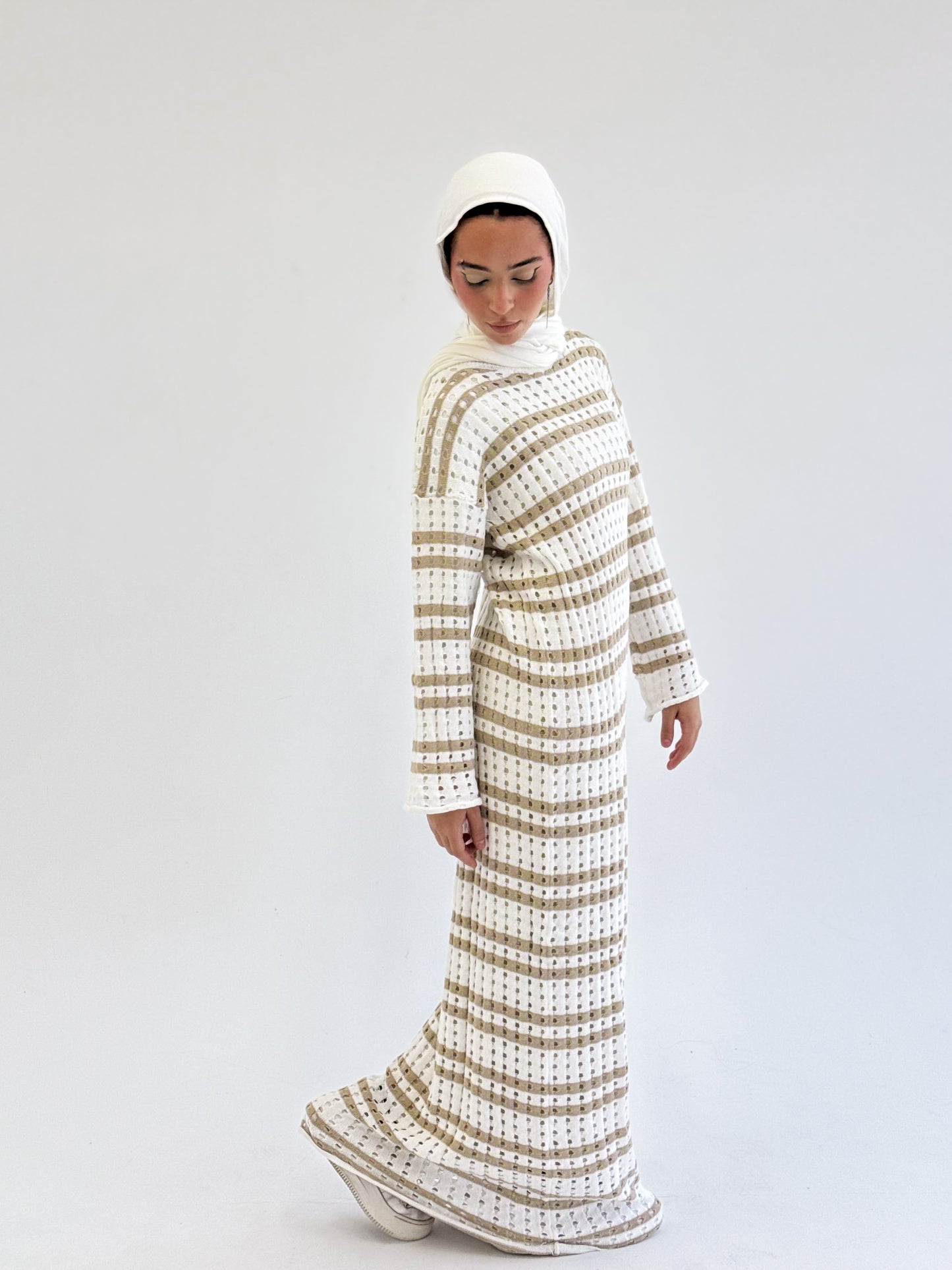 knitted Dress-Beige