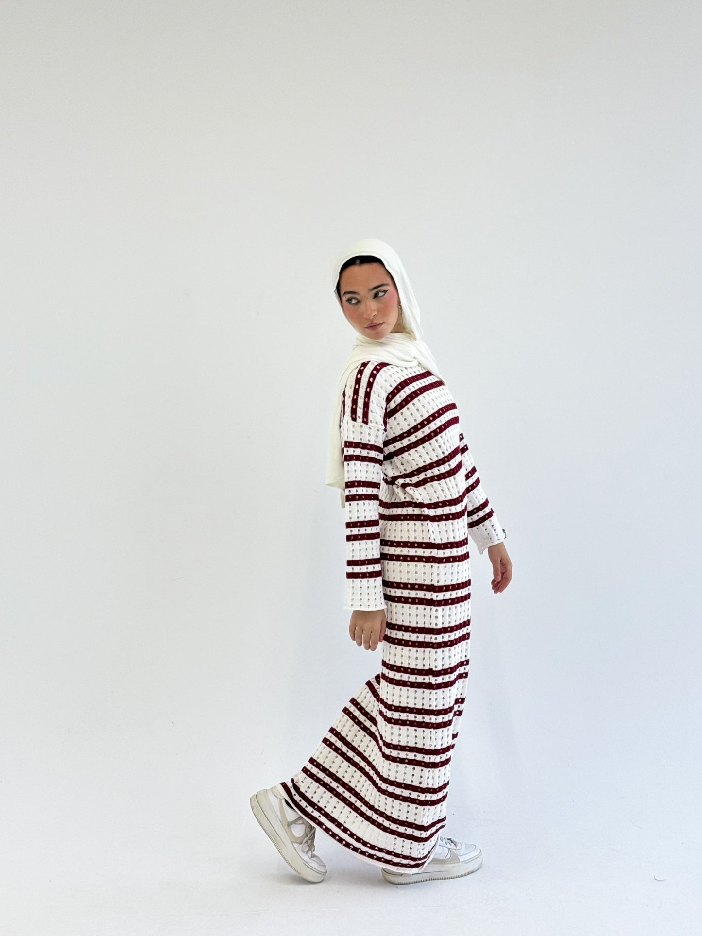 Knitted Dress-burgundy