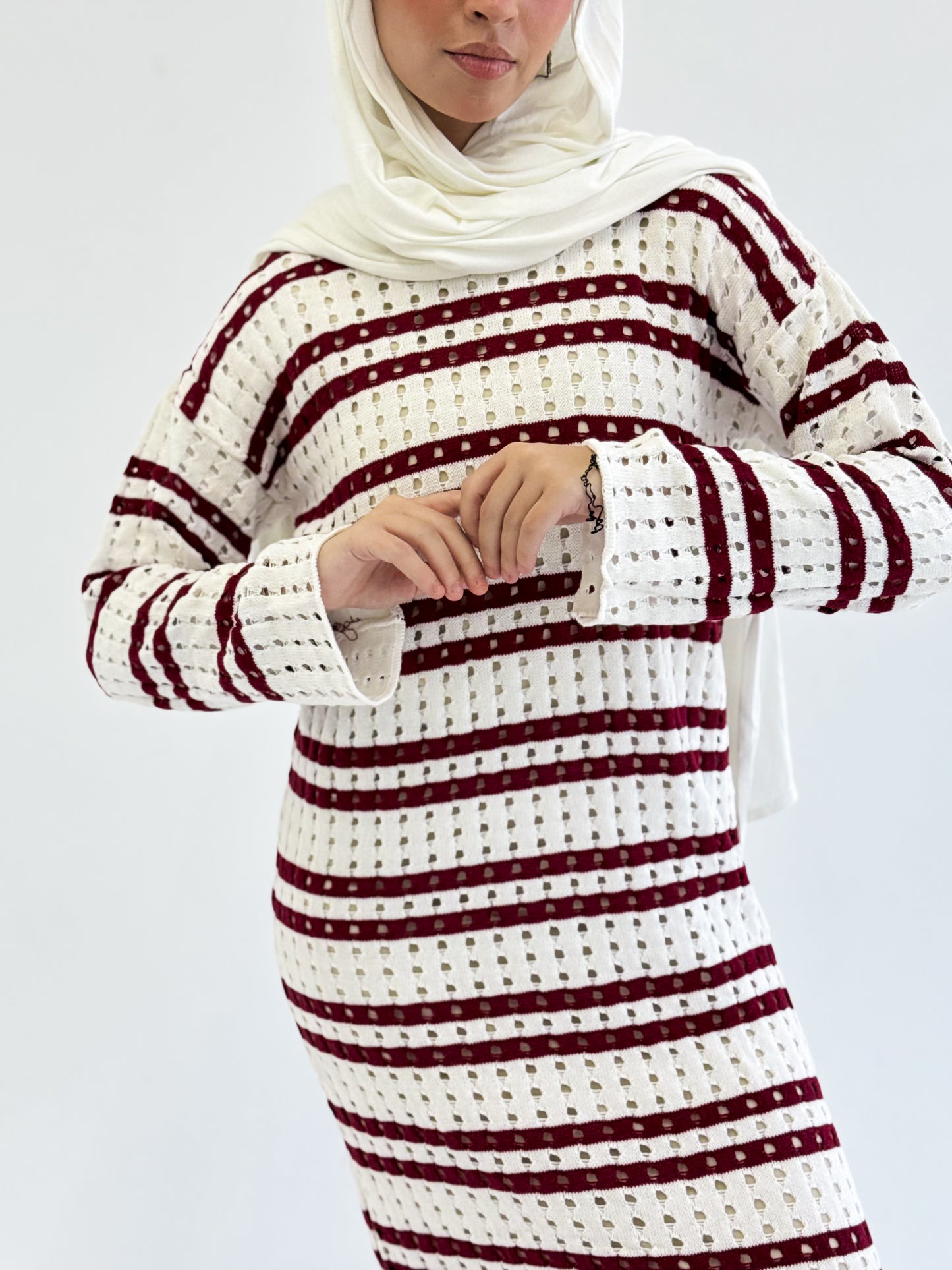 Knitted Dress-burgundy