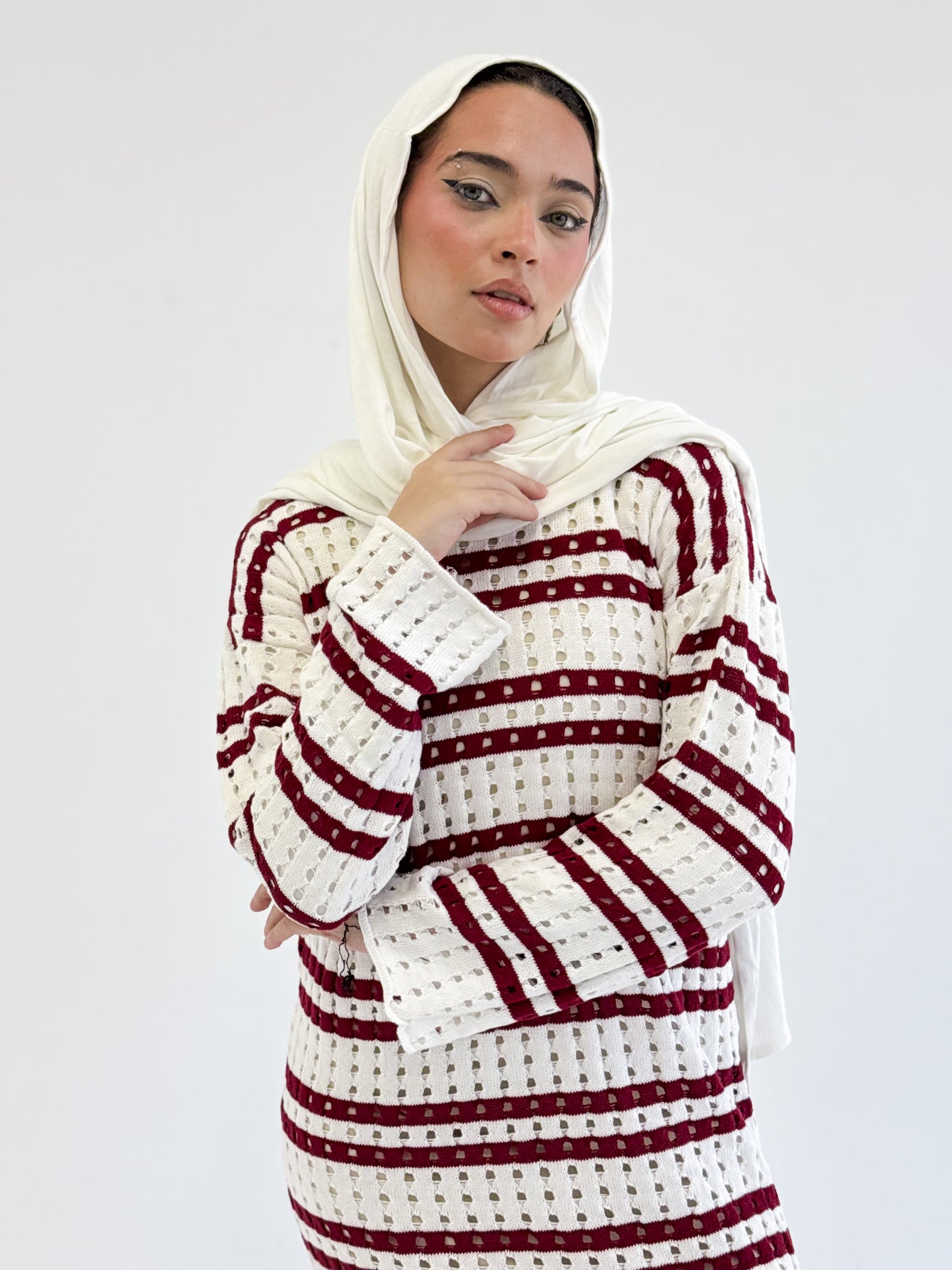 Knitted Dress-burgundy