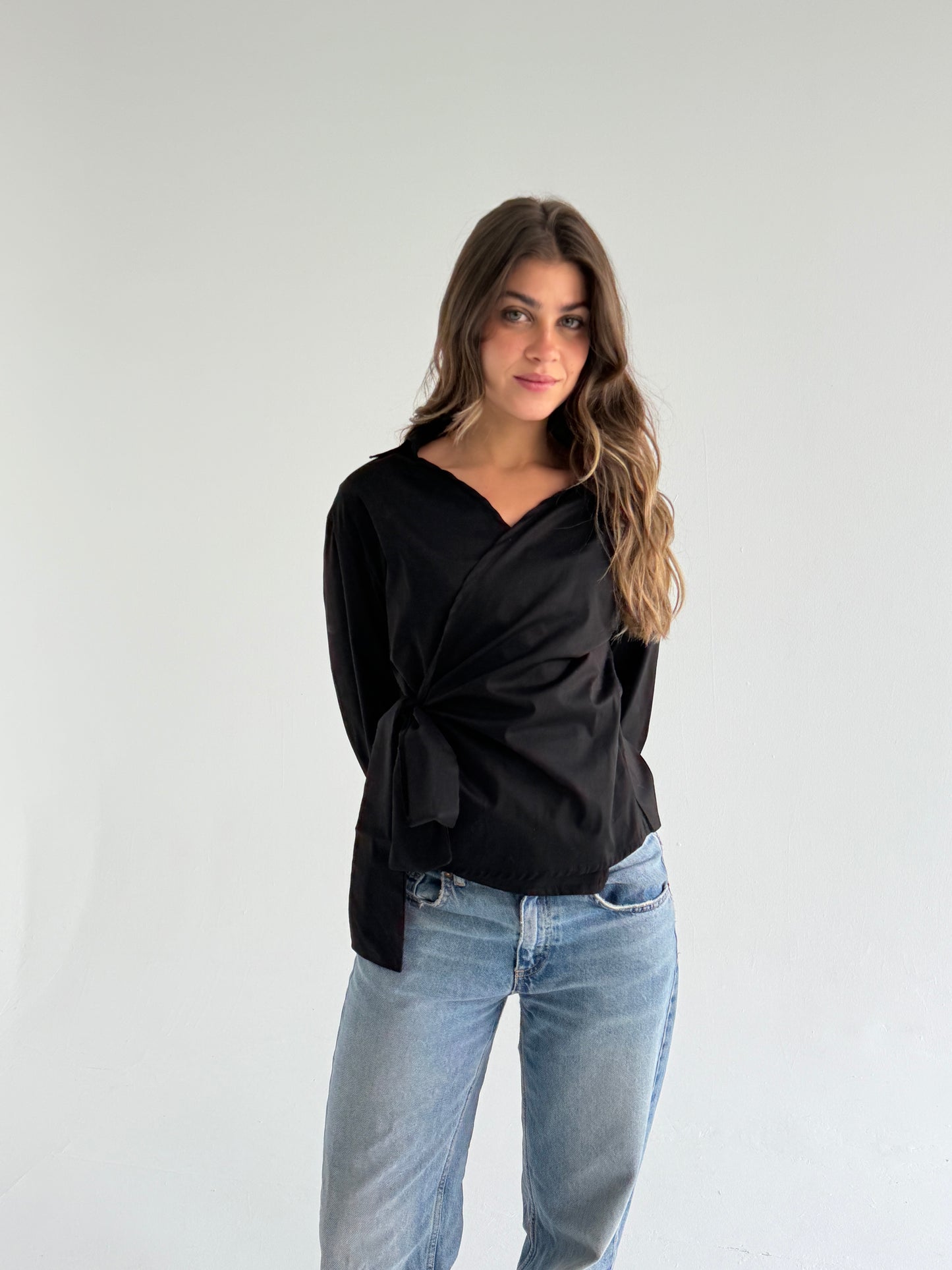 Wrap shirt-black