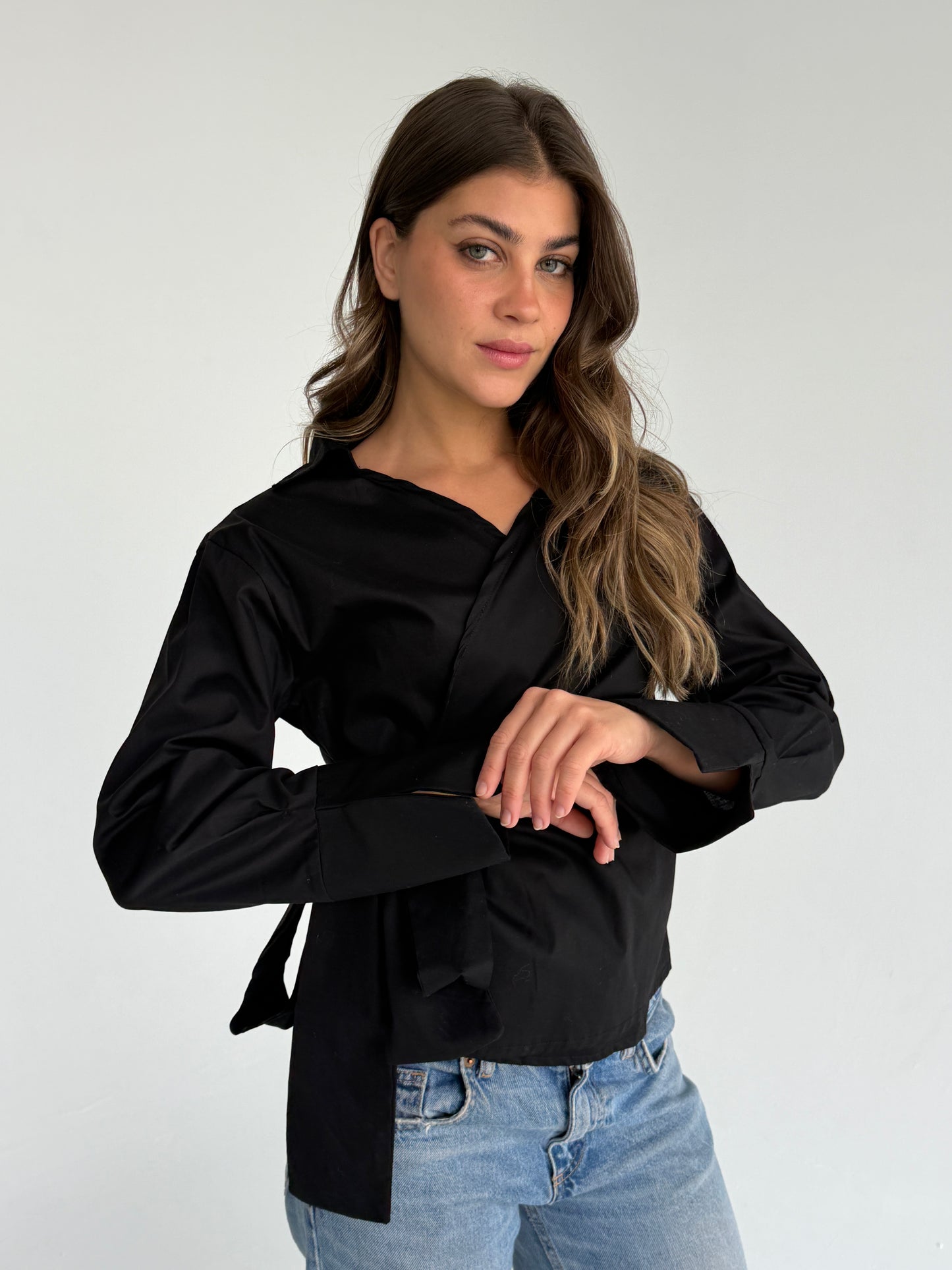 Wrap shirt-black