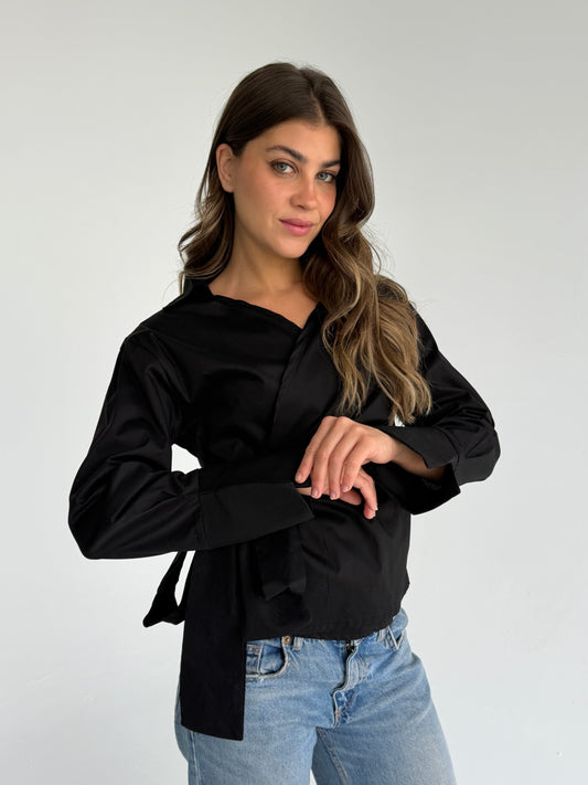 Wrap shirt-black