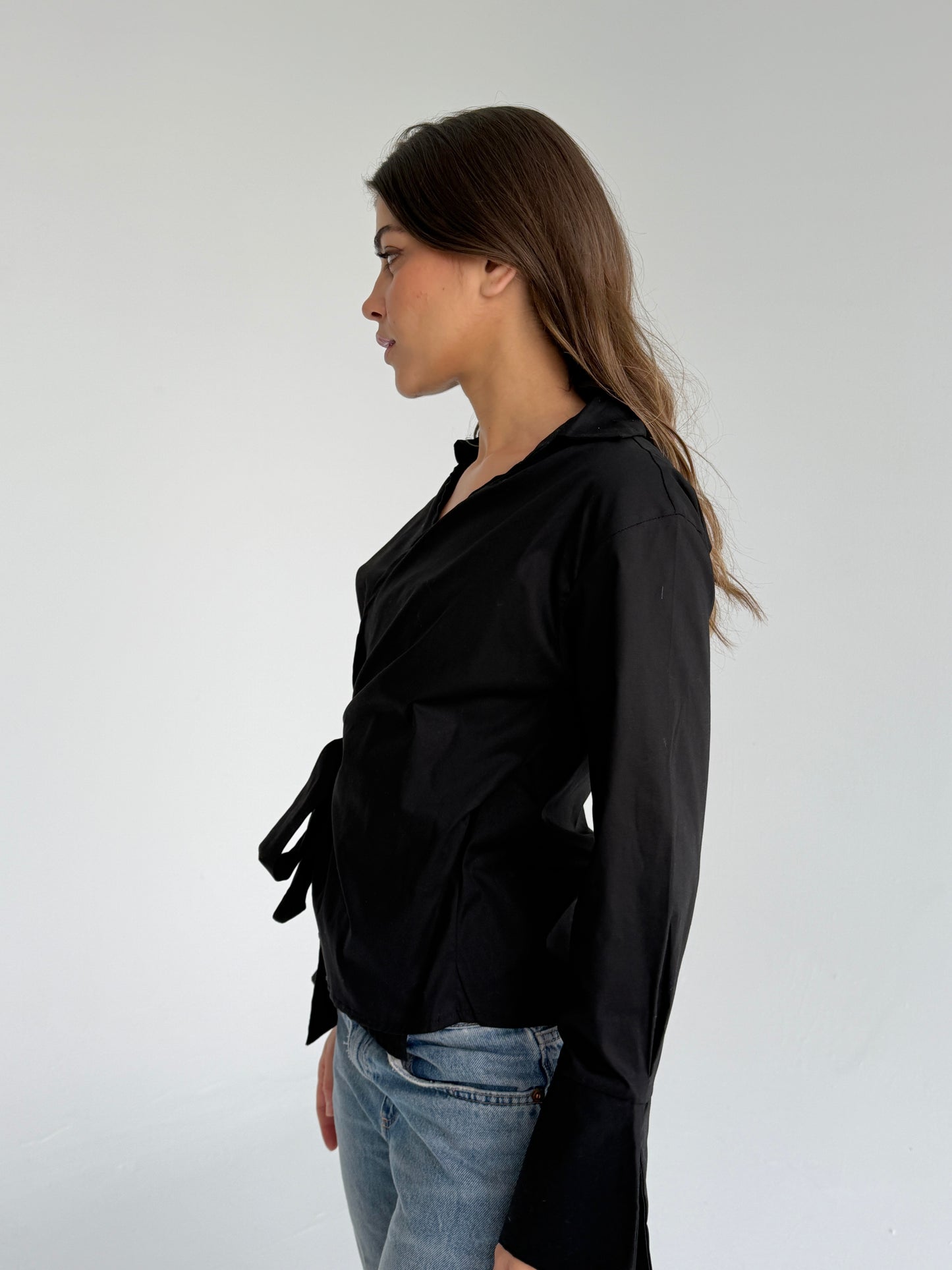 Wrap shirt-black