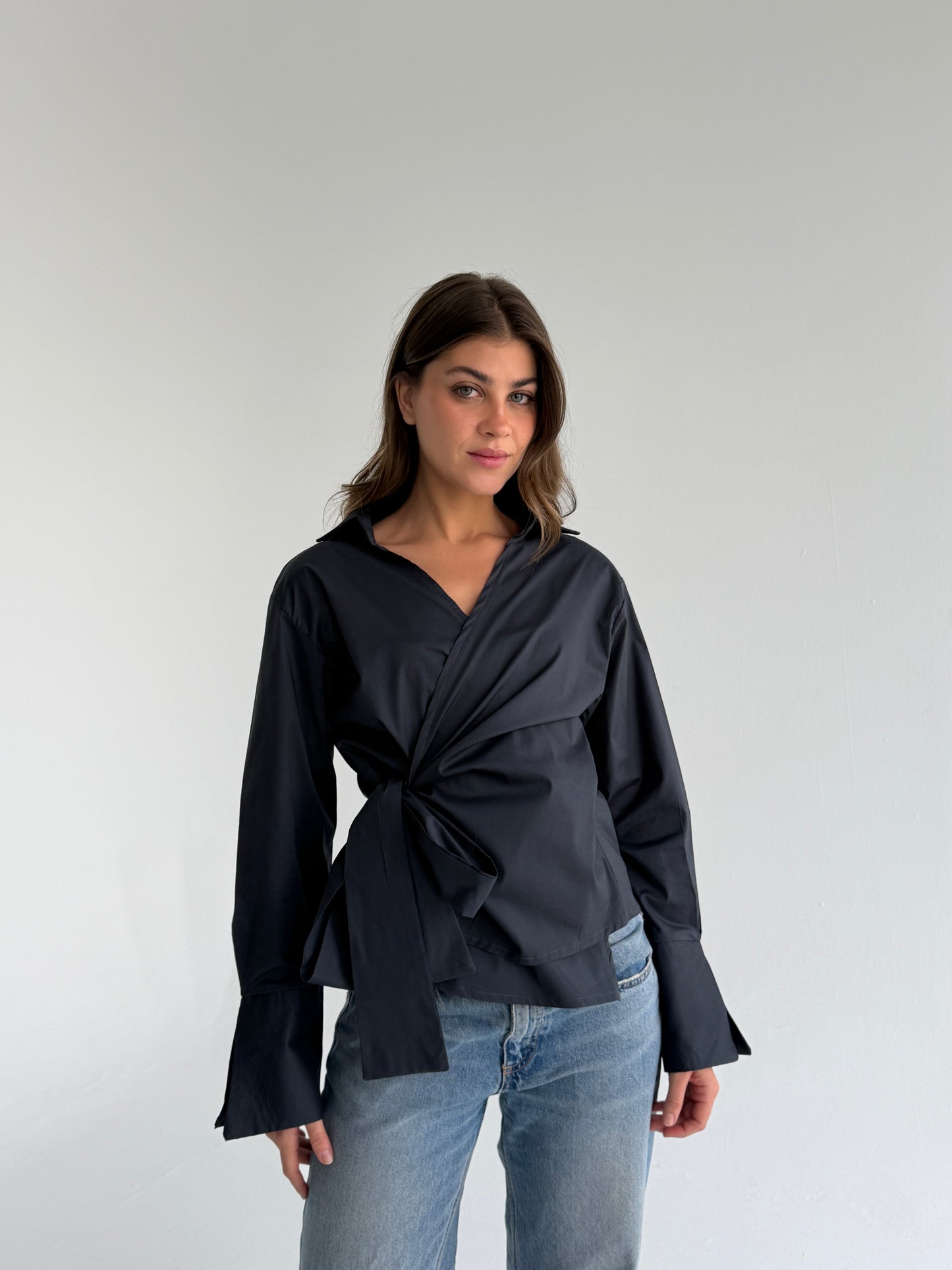 Wrap shirt-Gray