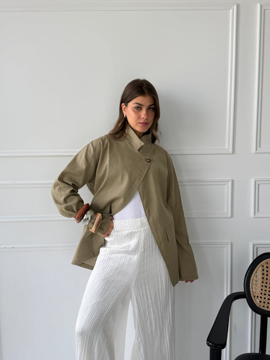 Linen blazer-olive