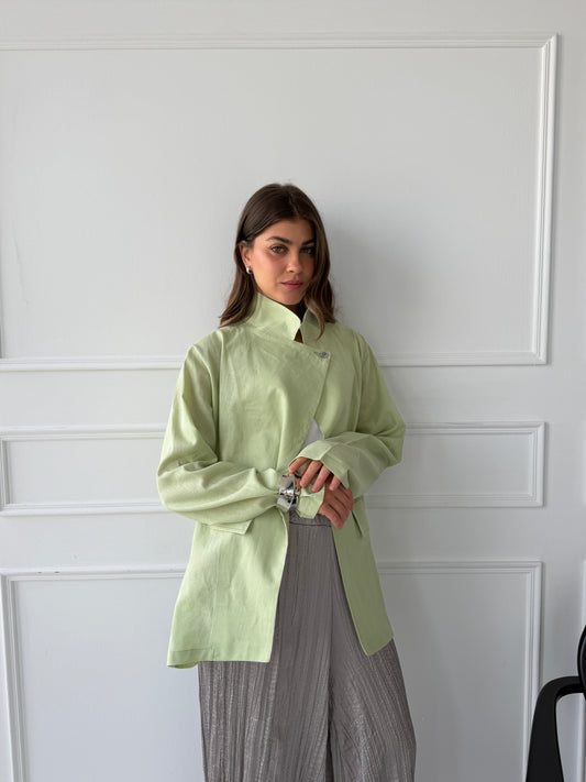 Linen blazer-Mint