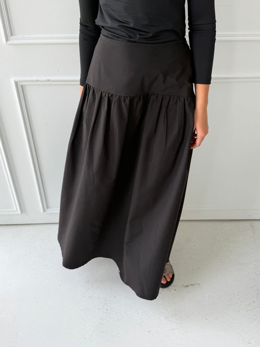 Drop waist skirt-black