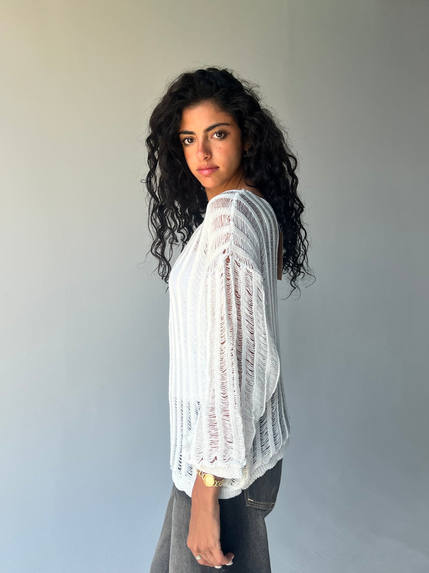 Knitted top-Off white