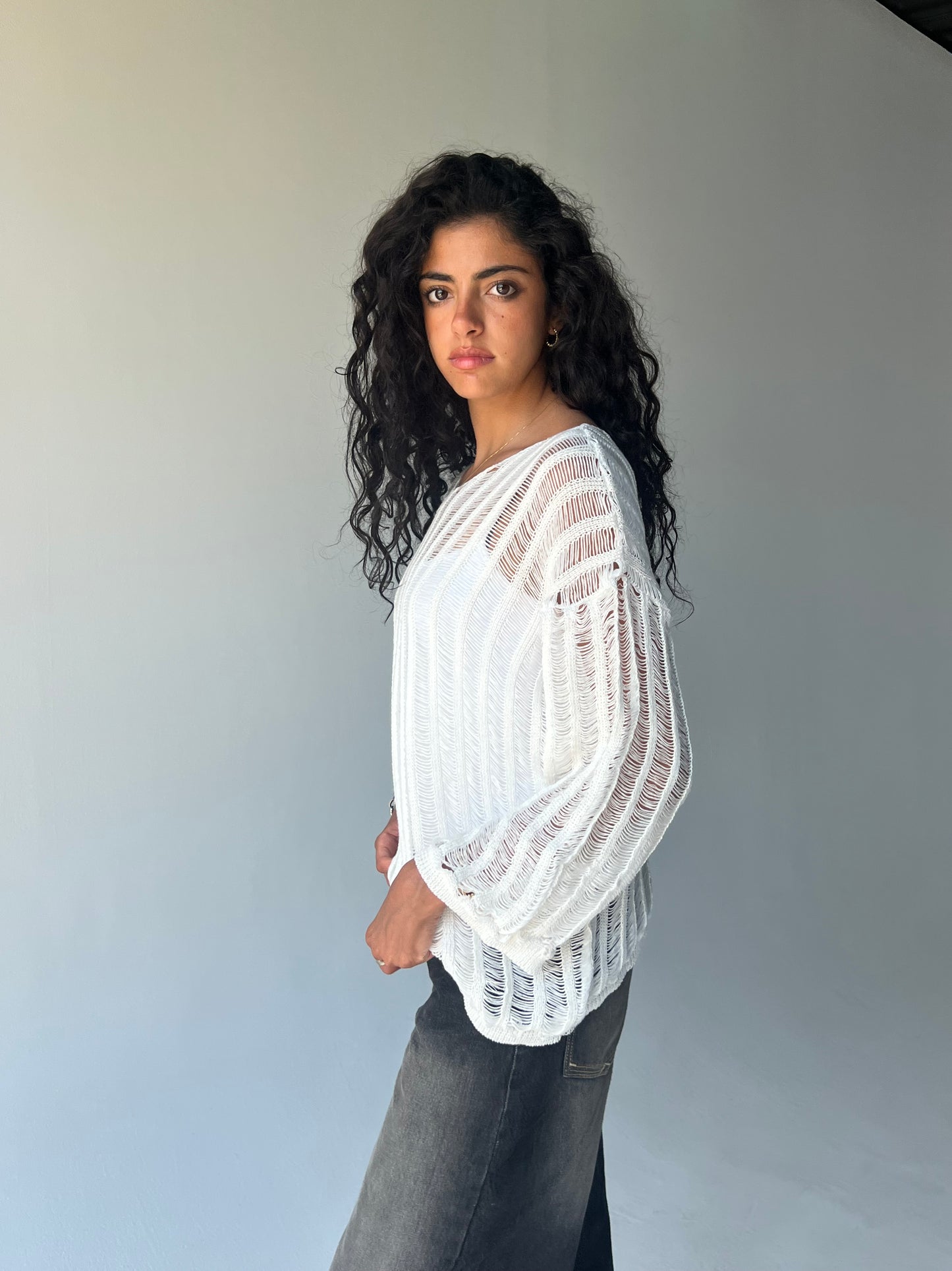 Knitted top-Off white