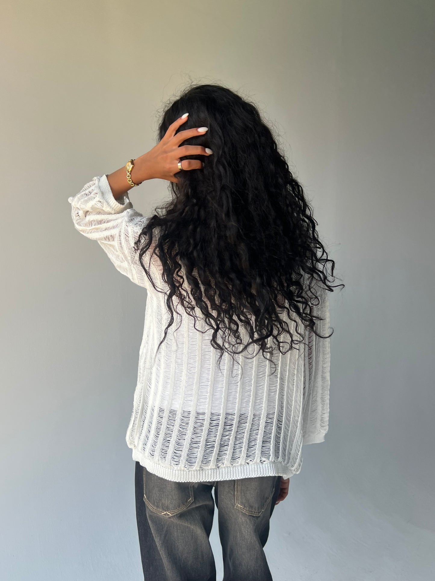 Knitted top-Off white