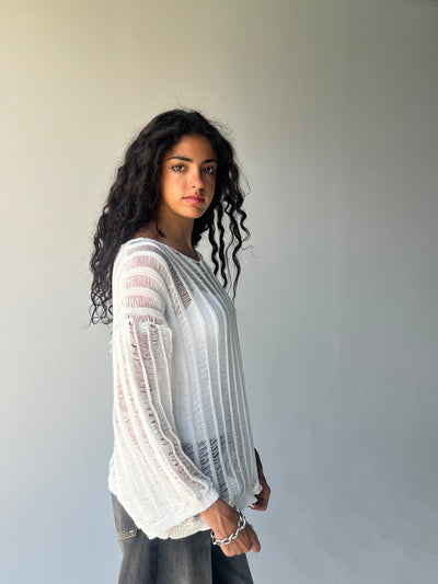 Knitted top-Off white