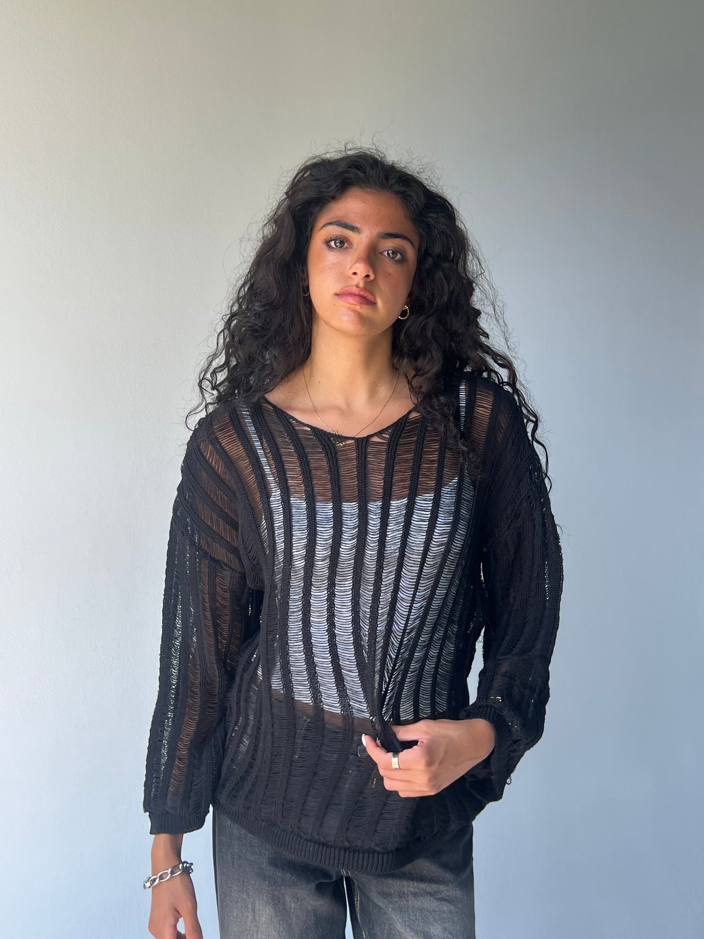 Knitted top-Black