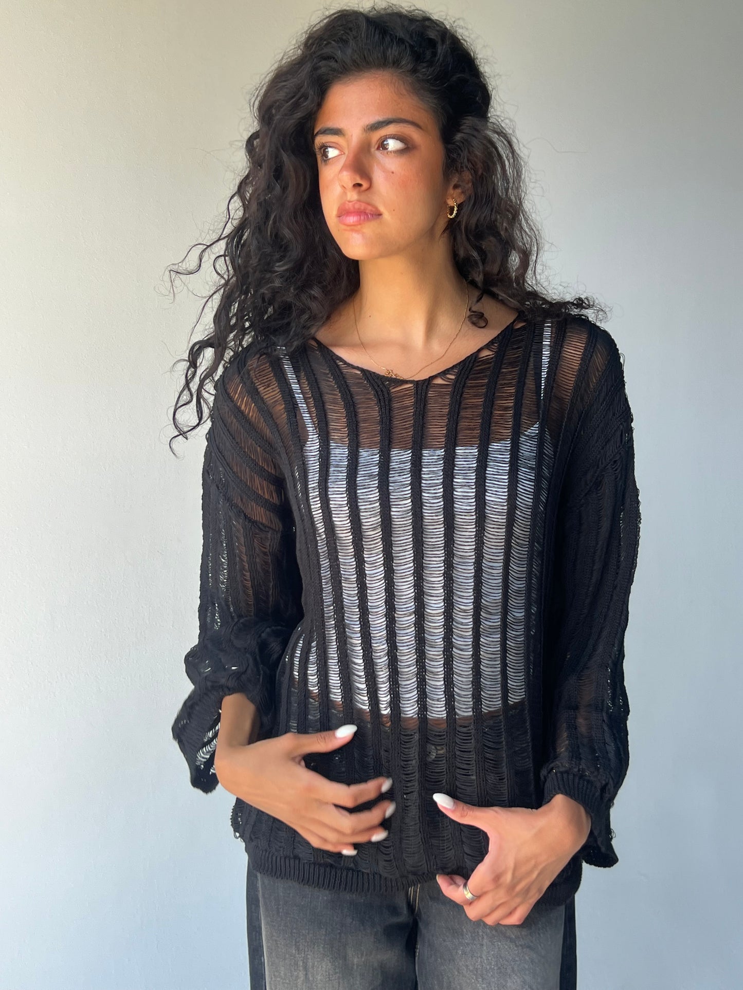 Knitted top-Black