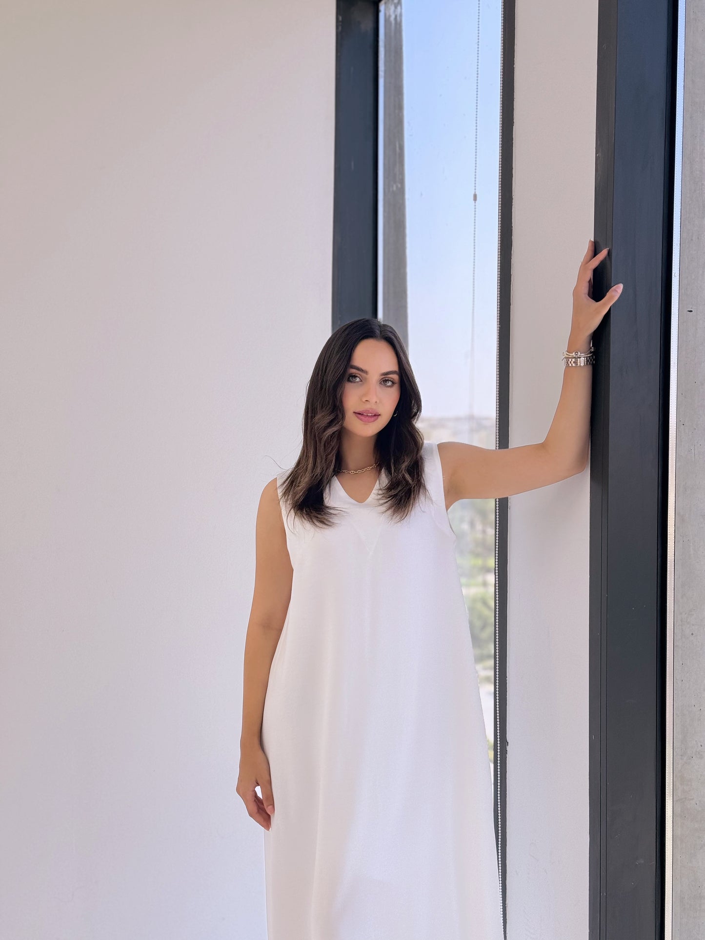 Easy Peasy Dress-White