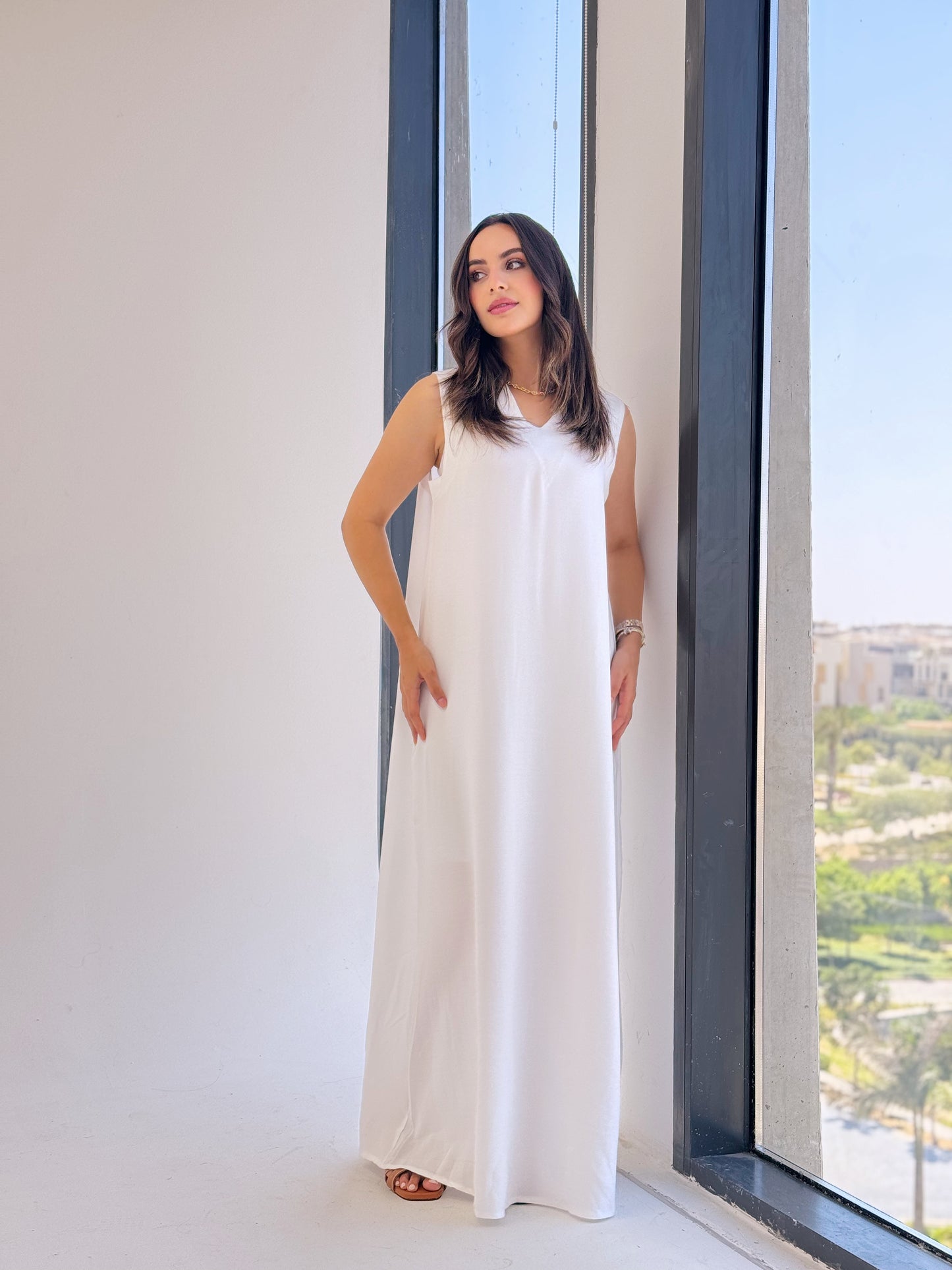 Easy Peasy Dress-White